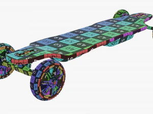 Skateboard elettrico 02 Modello 3D