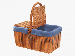 Empty picnic wicker basket Modelo 3D