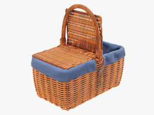 Empty picnic wicker basket Modelo 3D