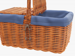 Empty picnic wicker basket Modelo 3D