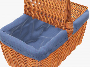 Empty picnic wicker basket Modelo 3D