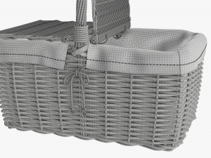 Empty picnic wicker basket Modelo 3D