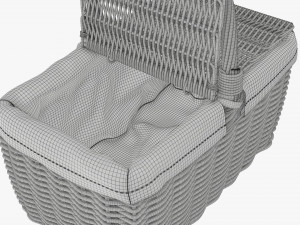 Empty picnic wicker basket Modelo 3D