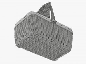 Empty picnic wicker basket Modelo 3D