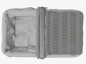Empty picnic wicker basket Modelo 3D