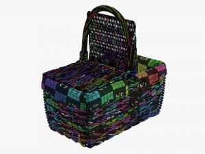 Empty picnic wicker basket Modelo 3D