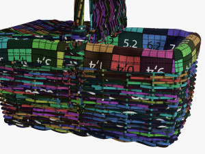 Empty picnic wicker basket Modelo 3D
