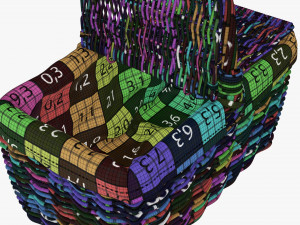 Empty picnic wicker basket Modelo 3D