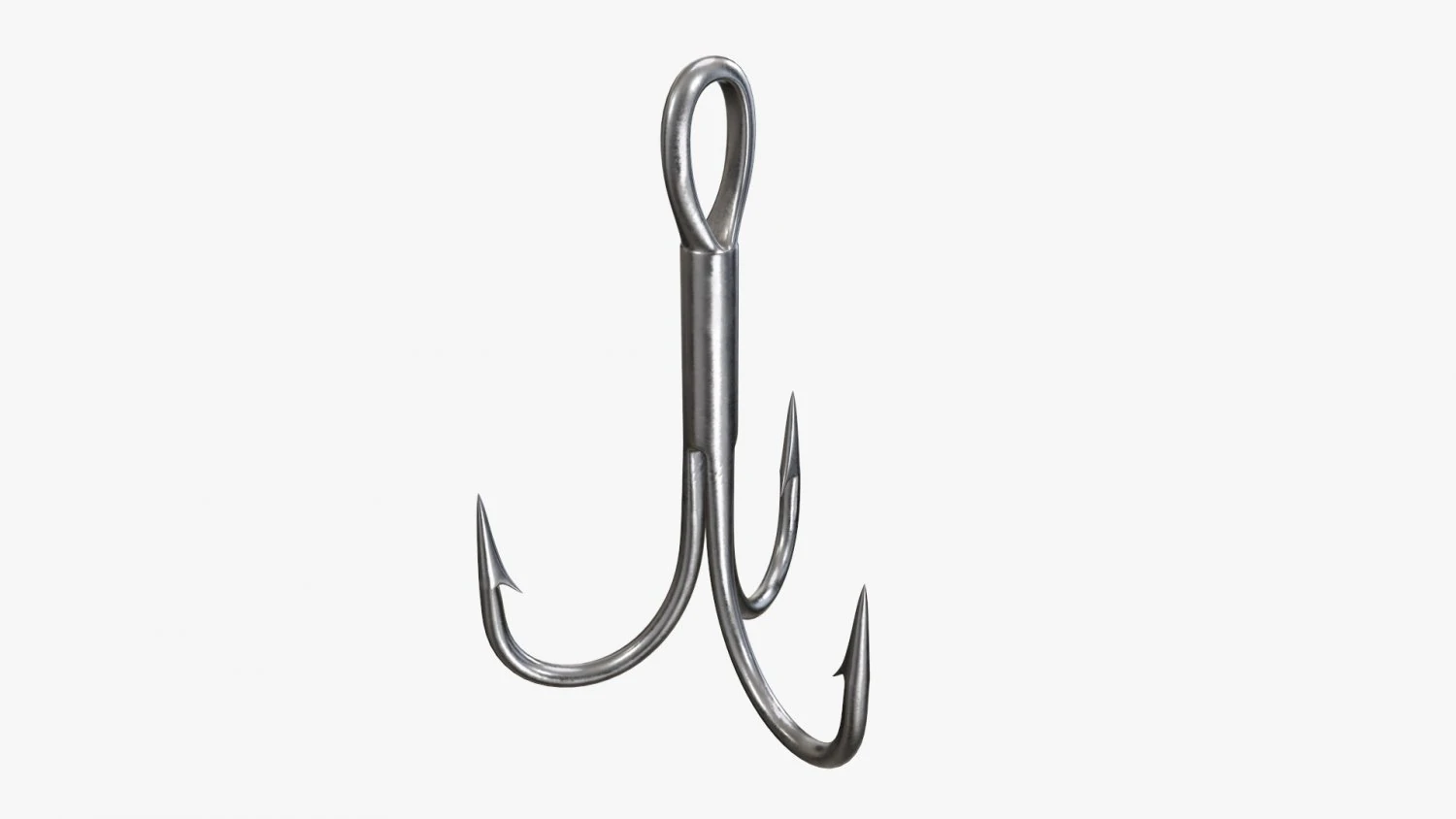 Fishing hook triple 3D Model .c4d .max .obj .3ds .fbx .stl .blend 
