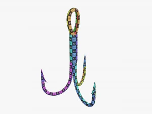 Fishing hook triple 3D Model