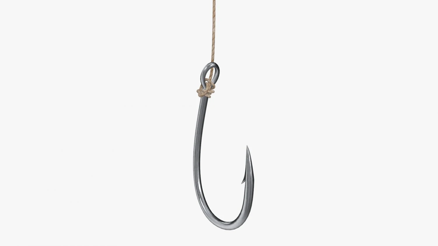 Fishing hook with line 3D Model .c4d .max .obj .3ds .fbx .stl .blend