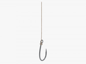 Fishing hook with line 3D Модель