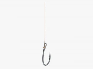 Fishing hook with line 3D Model