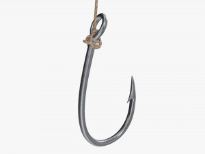 Fishing hook with line 3D Модель