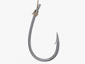 Fishing hook with line 3D Модель