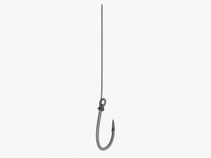 Fishing hook with line 3D Модель