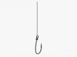 Fishing hook with line 3D Model