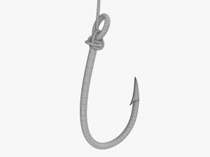 Fishing hook with line 3D Модель