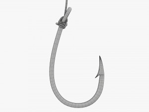 Fishing hook with line 3D Модель
