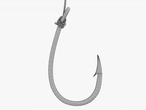 Fishing hook with line 3D Model