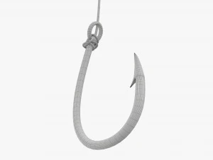 Fishing hook with line 3D Model