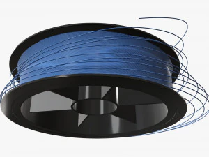 Hilo de pescar con carrete simple 01 Modelo 3D