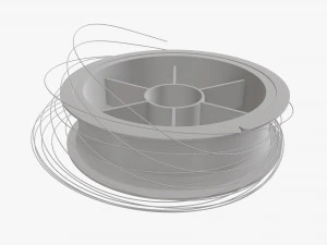 Hilo de pescar con carrete simple 01 Modelo 3D
