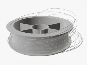 Hilo de pescar con carrete simple 01 Modelo 3D