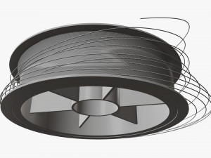 Fishing line with spool single 01 Modelo 3D