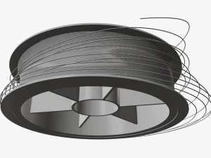 Hilo de pescar con carrete simple 01 Modelo 3D