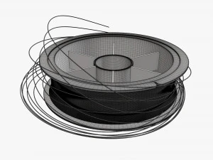 Hilo de pescar con carrete simple 01 Modelo 3D