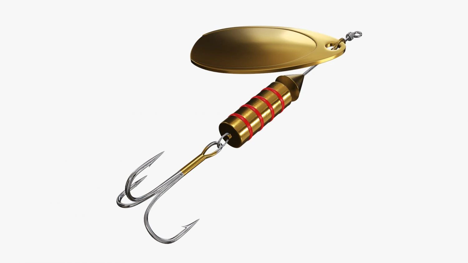 Fishing spinner bait 01 3D Model .c4d .max .obj .3ds .fbx .stl .blend