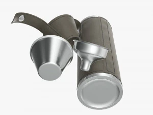 Flask glasses leather cover opened 3D Model