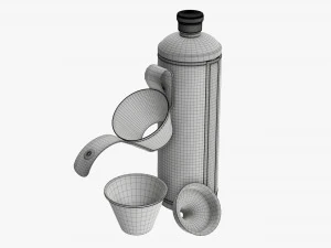 Flask glasses leather cover opened 3D Model