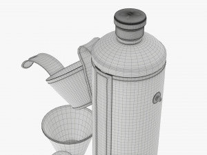 Flask glasses leather cover opened Modelo 3D