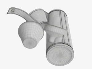 Flask glasses leather cover opened Modelo 3D