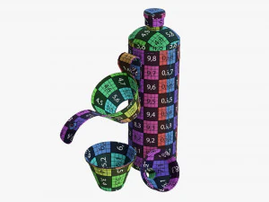 Flask glasses leather cover opened 3D Model