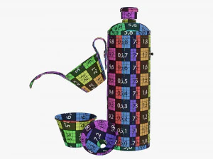 Flask glasses leather cover opened 3D Model