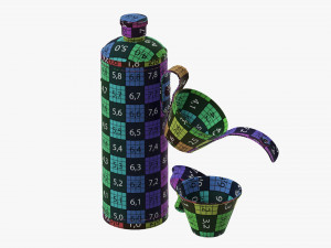 Flask glasses leather cover opened Modelo 3D