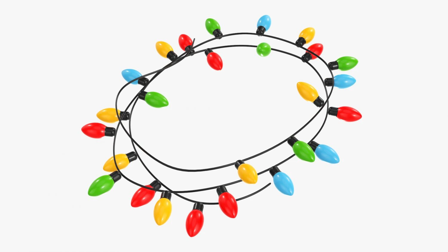 Glowing Christmas lights 3D Model .c4d .max .obj .3ds .fbx .stl .blend 