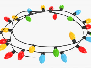 Glowing Christmas lights 3D Model