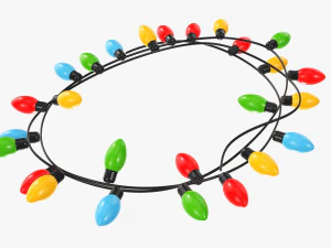 Glowing Christmas lights 3D Model