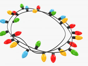 Glowing Christmas lights 3D Model