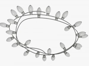 Glowing Christmas lights 3D Model