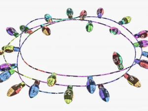 Glowing Christmas lights 3D Model