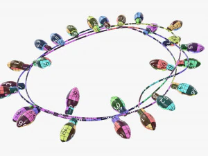 Glowing Christmas lights 3D Model