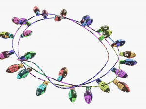 Glowing Christmas lights 3D Model