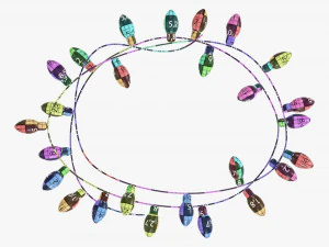 Glowing Christmas lights 3D Model