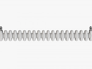 Horizontal column bare radiator 01 3D मॉडल