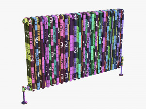 Horizontal column bare radiator 01 3D मॉडल